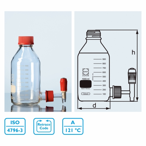 蒸餾水瓶(DURAN,附GL45螺旋蓋)