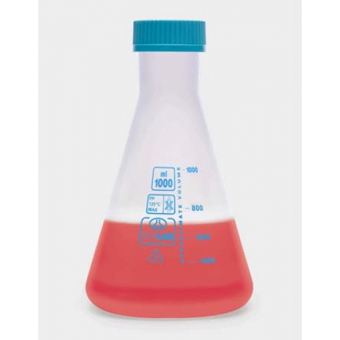 PP塑膠三角燒瓶(藍色刻劃)