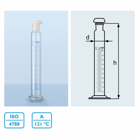 SCHOTT有栓量筒A級(藍色刻劃)<br>(附COA)